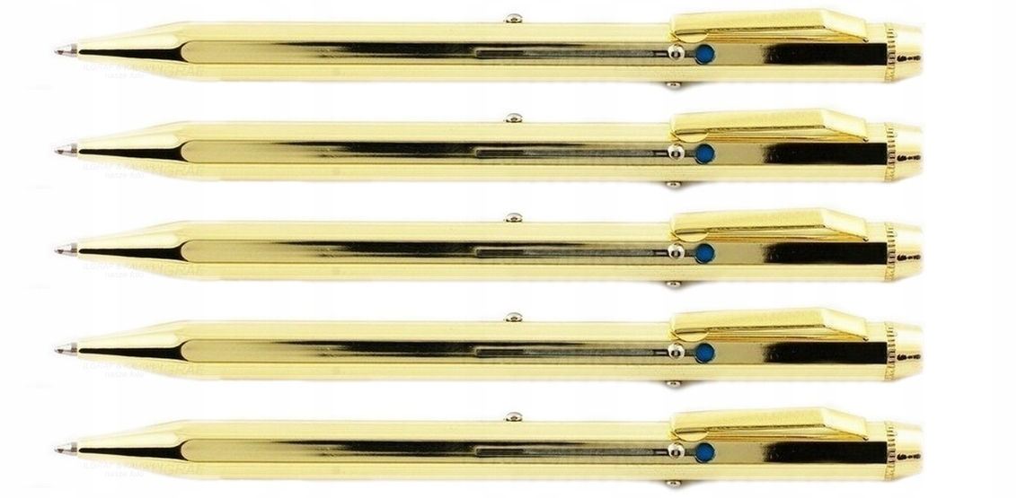 DŁUGOPIS METALOWY 4 - KOLOROWY GOLD - 5 SZT