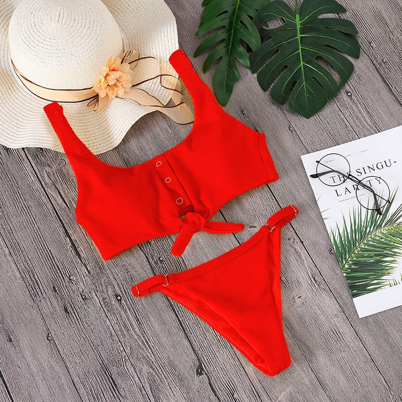 SEKSOWNY STRÓJ KĄPIELOWY WIĄZANY BIKINI KOLORY M Fason góry Biustonosz miękki Biustonosz półusztywniany