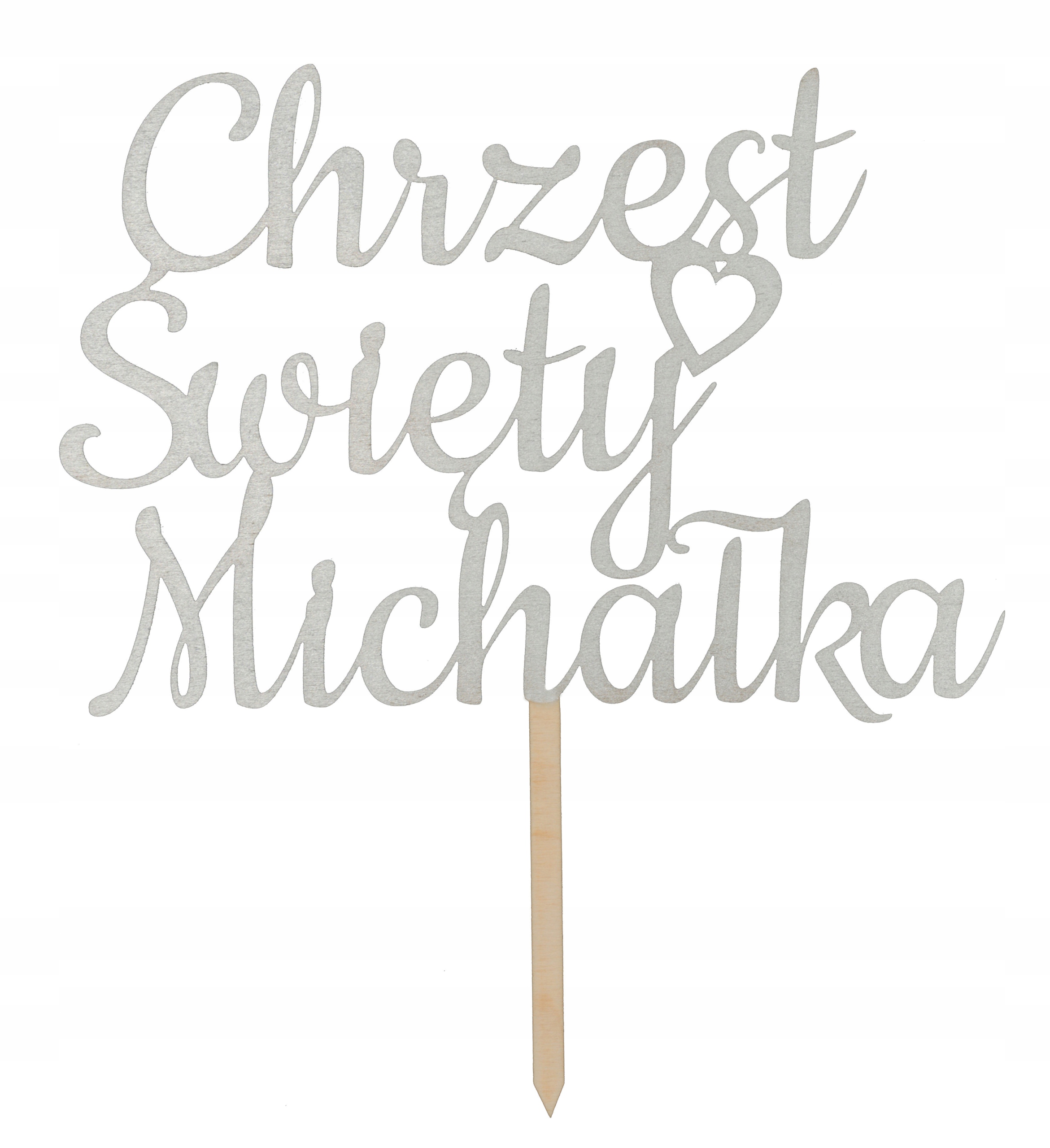 

Chrzest Święty Topper na Tort Srebrny Imię