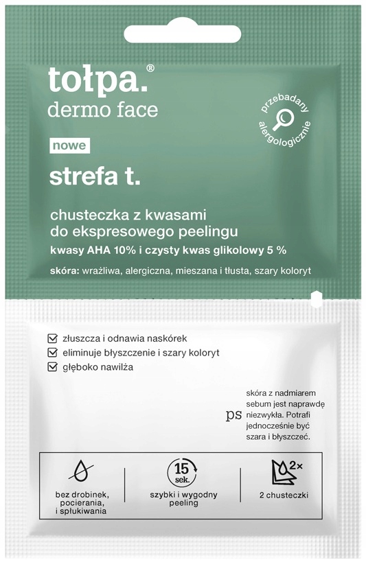 

Tołpa Strefa T Chusteczka Z Kwasami Do Peelingu