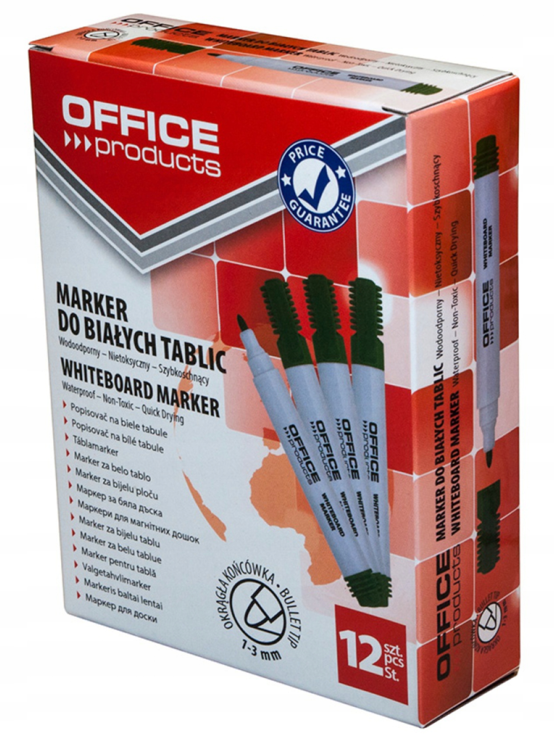 Marker pisak Office Products do tablic suchościeralny zielony okrągły 1 szt Kod producenta 17071411-02
