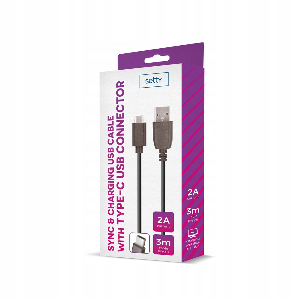 

Kabel Usb-c Setty 3 metry 2A Usb typ C