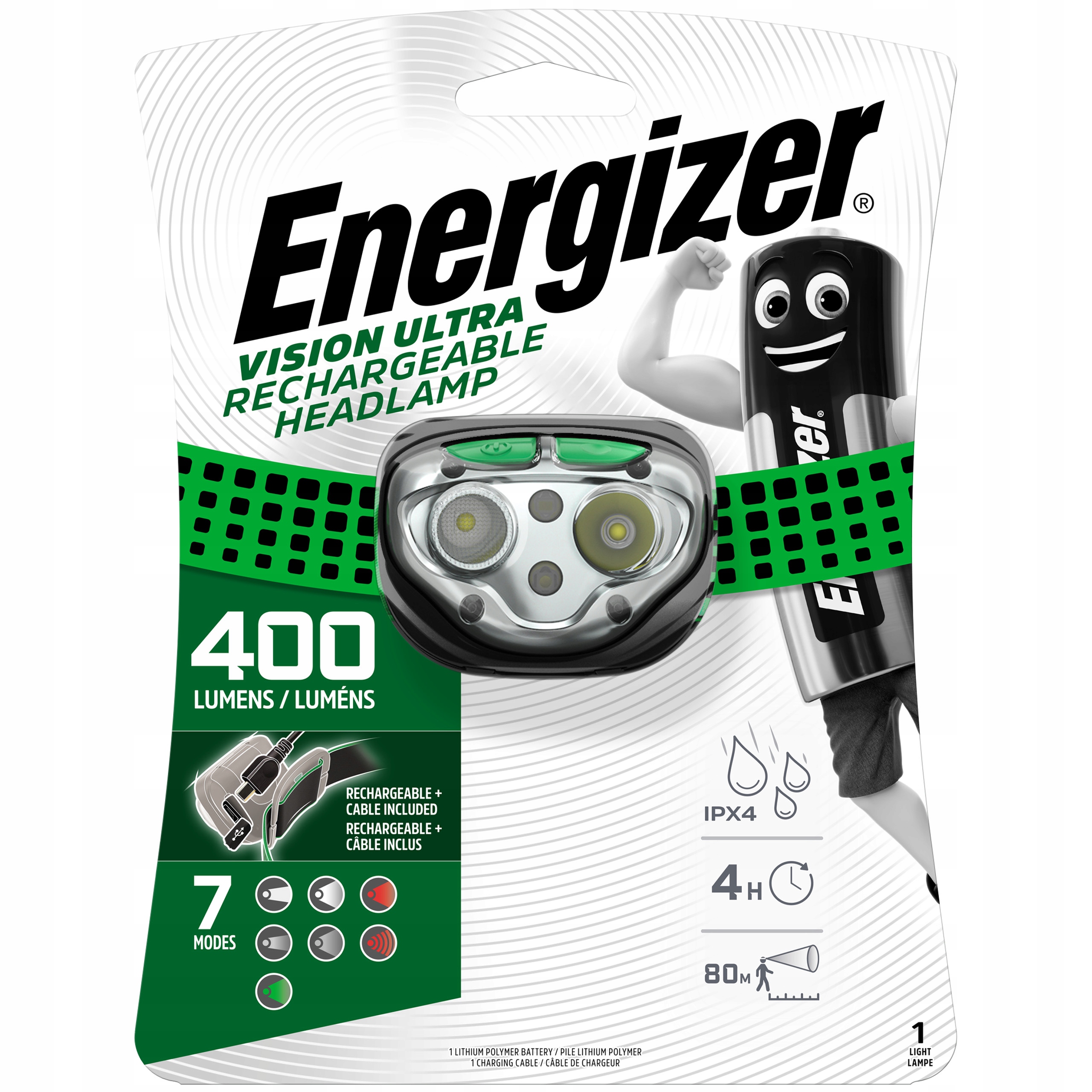 

Latarka Czołowa Energizer Rechargeable 400Lumen