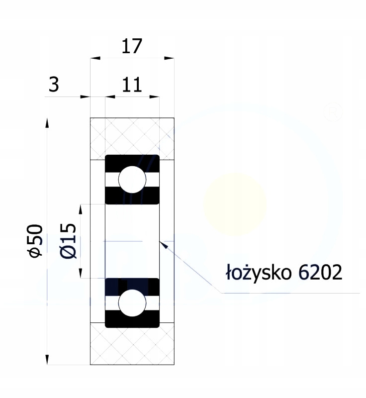 fi 50 DO OKLEINIARKI ROLKI DOCISKOWE fi 15 szer.17 Przeznaczenie do krawędzi