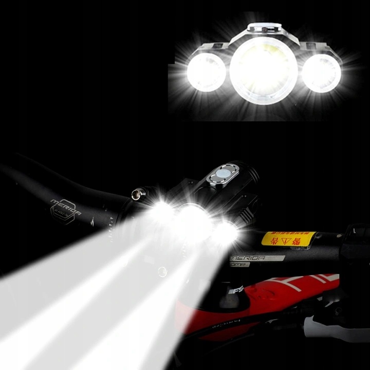 Latarka rowerowa TRANSFORMERS 3 diody USB aku Kod producenta 000