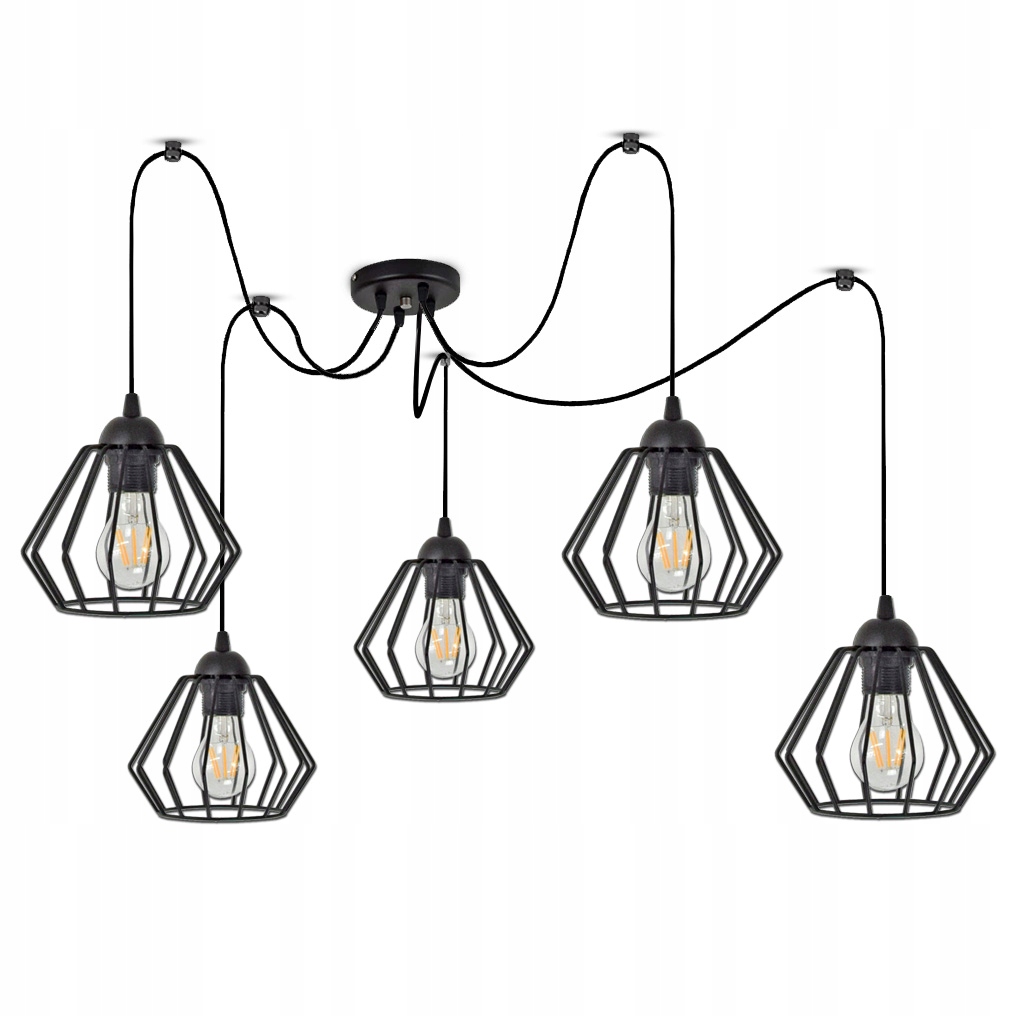 

Lampa Wisząca Sufitowa Żyrandol Pająk Edison Loft