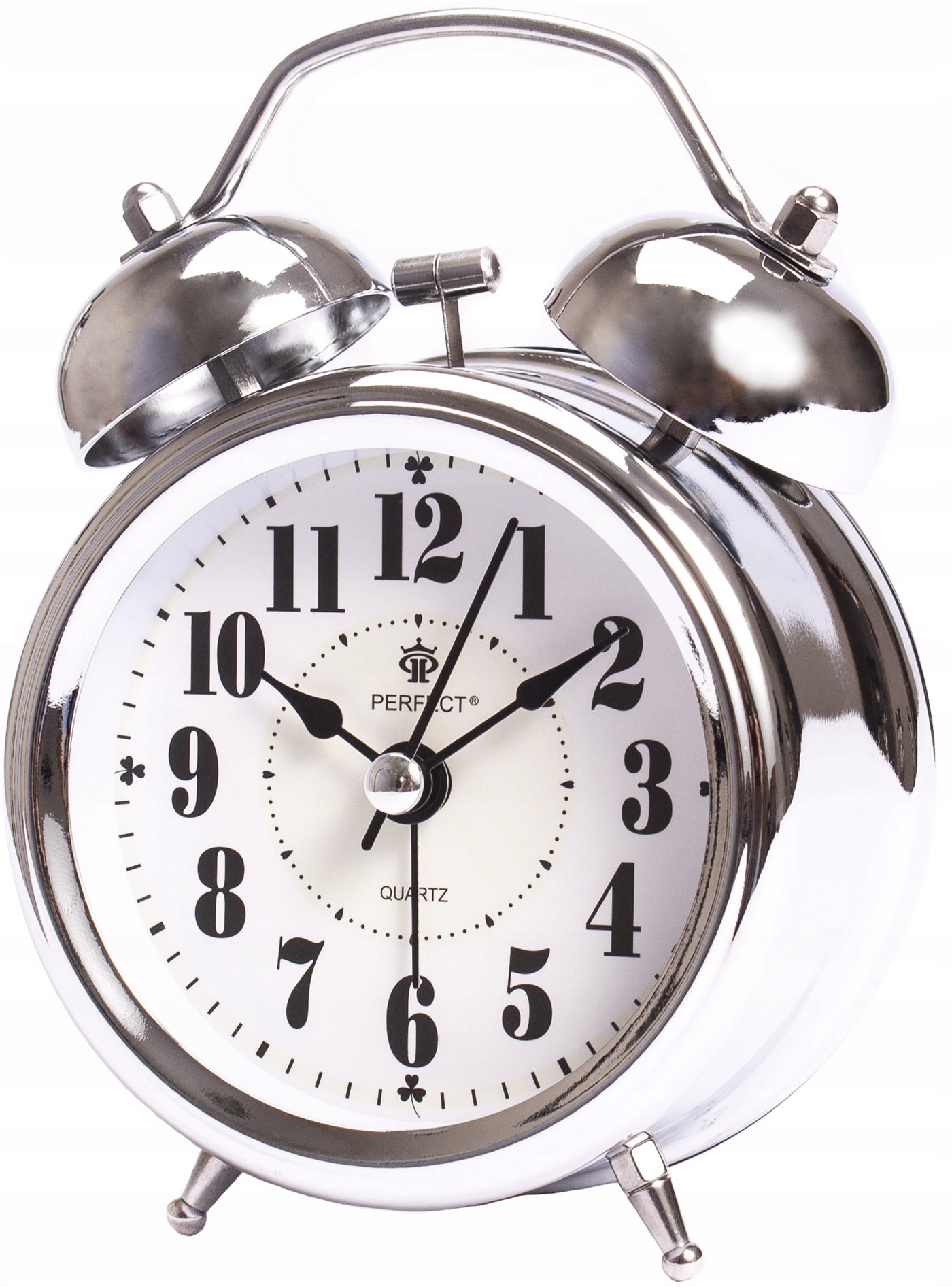 KLASYCZNY BUDZIK PERFECT RETRO PT253B PŁYNĄCY Kolor biały