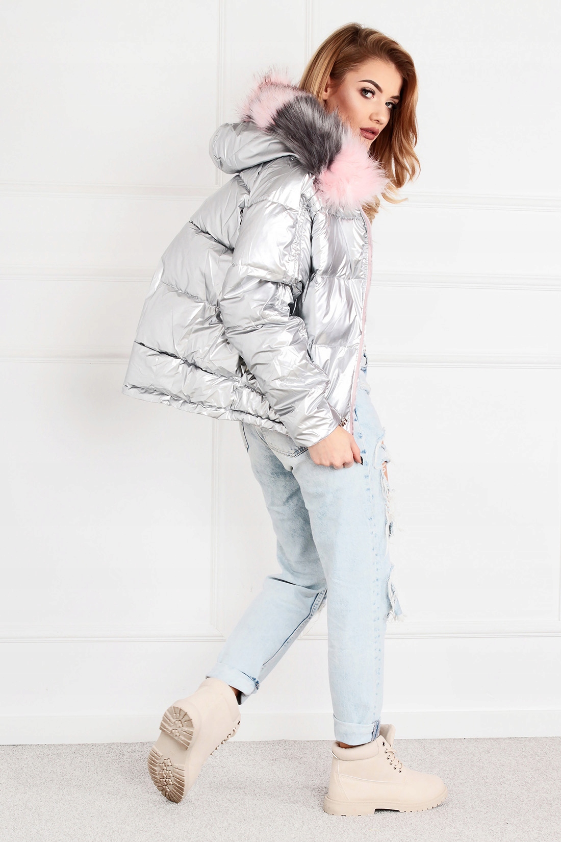 KURTKA METALIK FUTRO KOLORY 38 M 1984 Rozmiar 38