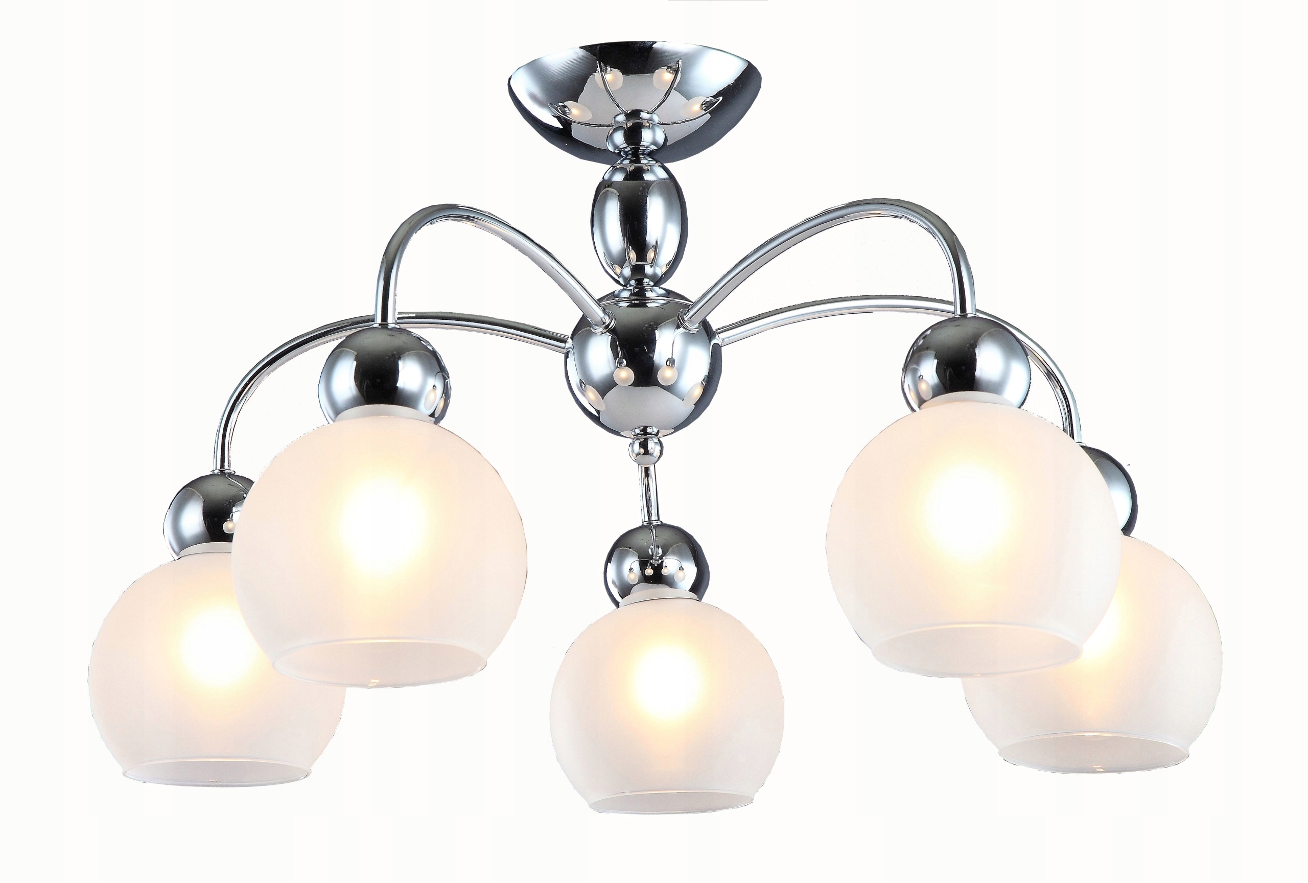 LAMPA żyrandol PLAFON chrom Klosze CURL 5 NOWOŚĆ!