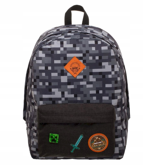 ORYGINALNY PLECAK TORNISTER MINECRAFT MIECZ 44 CM Kolor Odcienie szarości i srebra