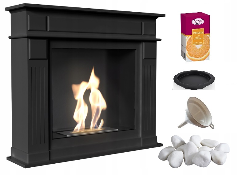 BIOKOMINEK NOVEMBER stojący czarny aromaterapia