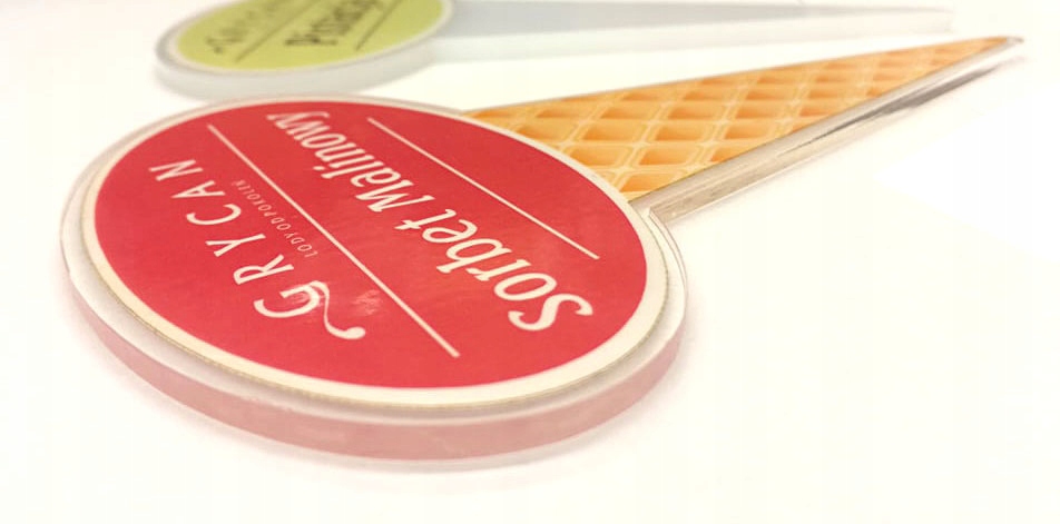 Dowolne oznaczenie plakietka piktogram np. lody