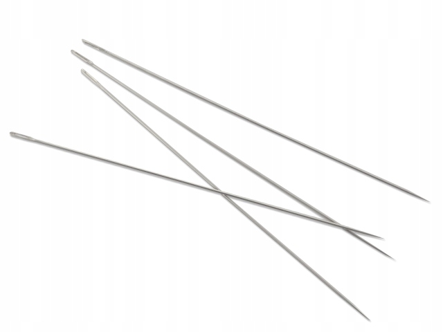 Igły CIENKIE DŁUGIE koralików sutaszu 12 cm 4 szt