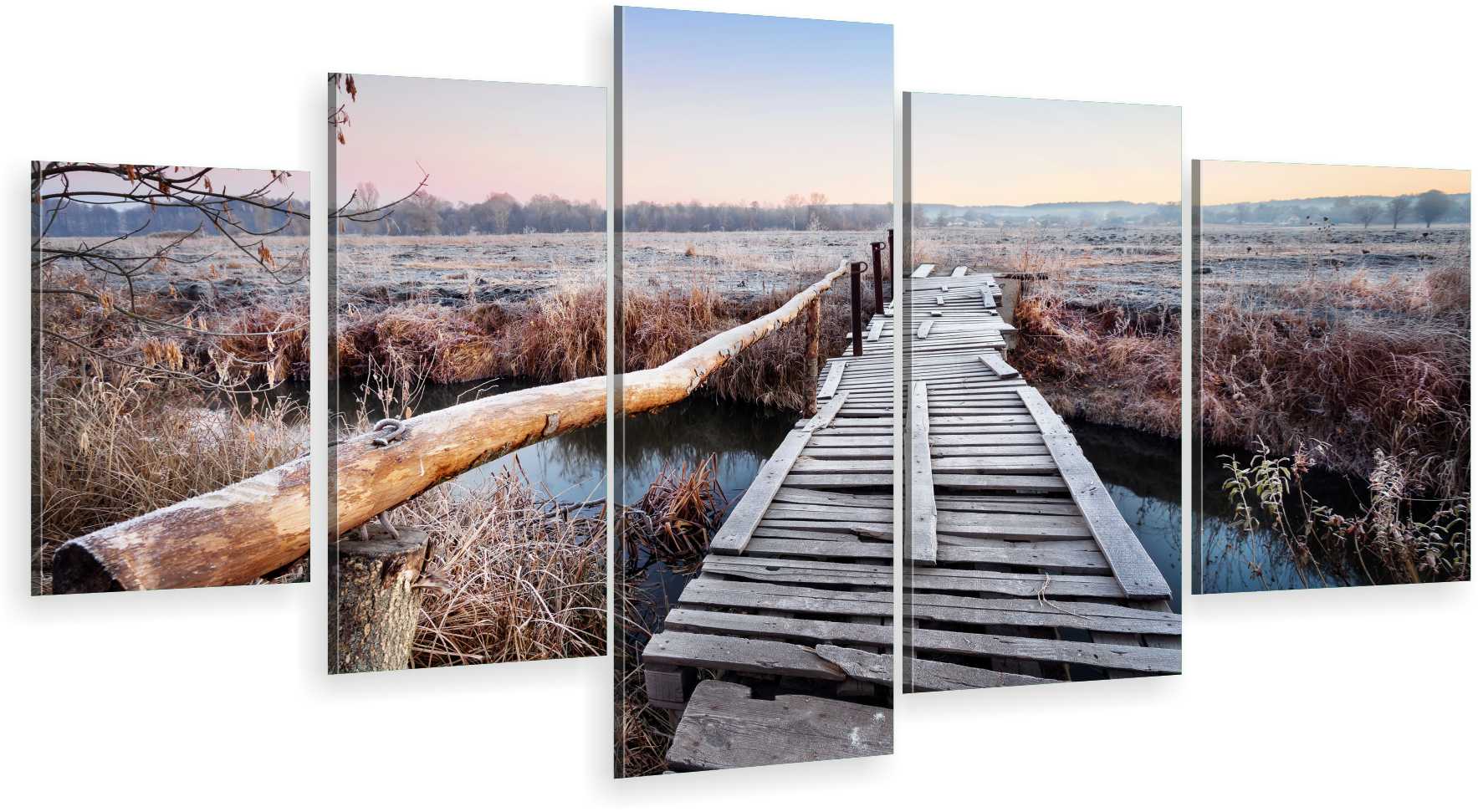 

Tryptyk 5-CZĘŚCI Na Ścianę Drewniany Most 800 Wz