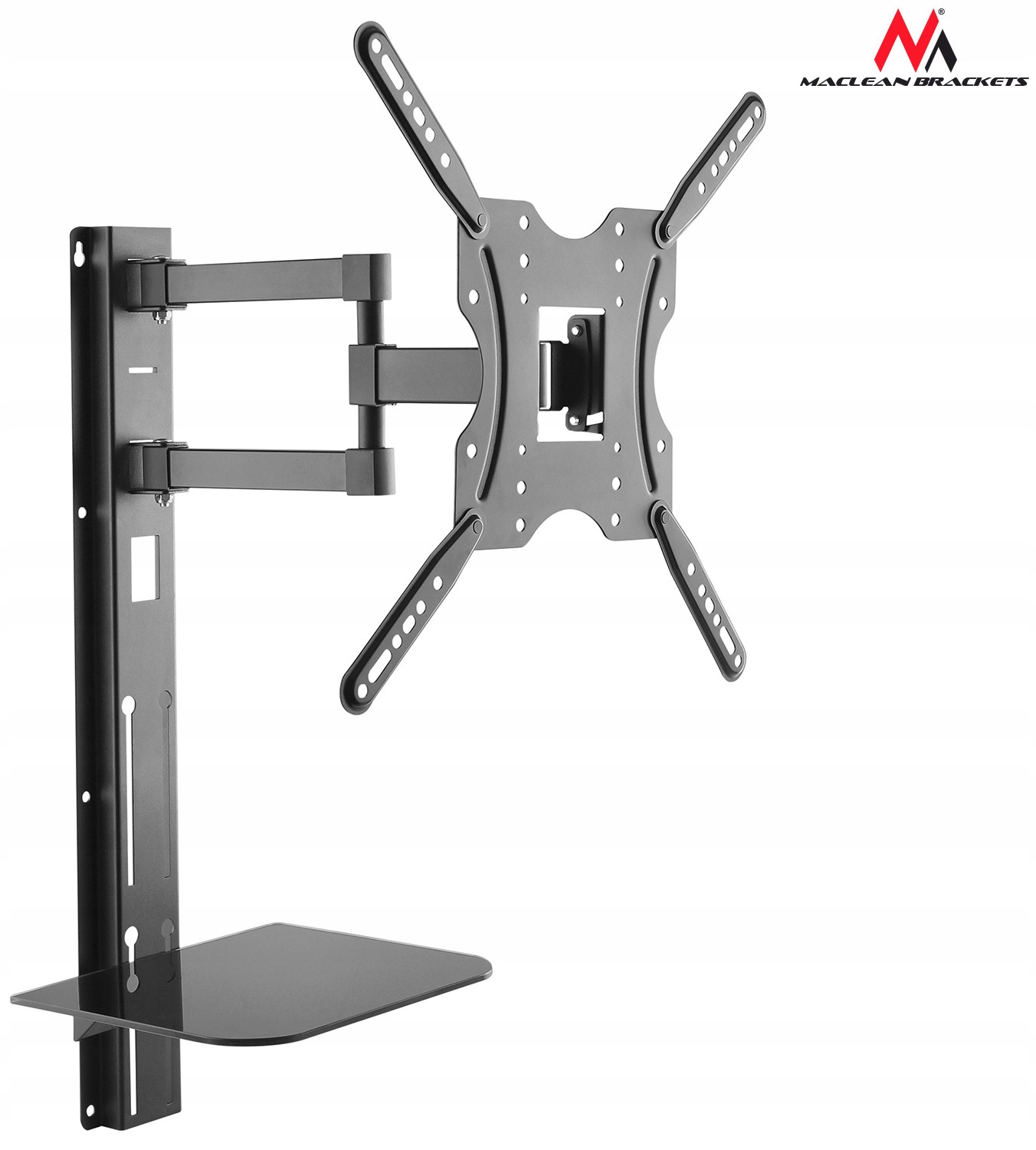 UCHWYT WIESZAK DO TELEWIZORA LED LCD Z PÓŁKĄ RTV