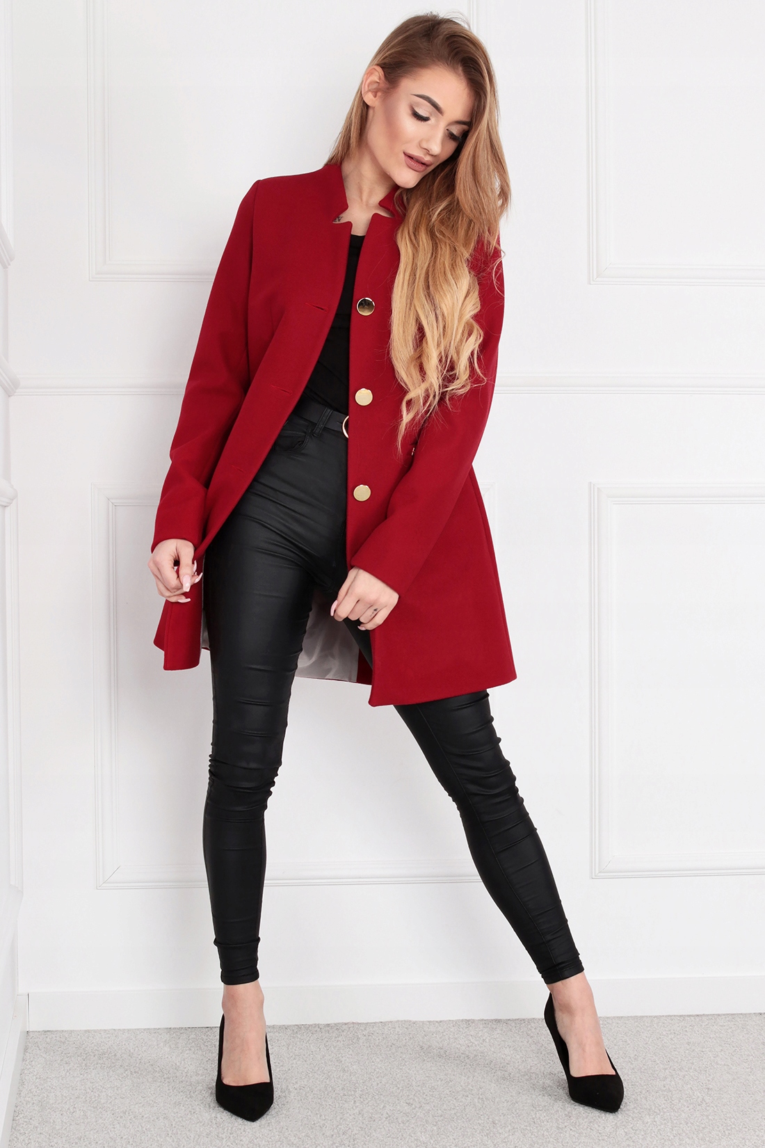 PŁASZCZ DAMSKI KURTKA KLASYCZNY WYGODNY KOBIECY WIOSENNY KOLORY 36 S 1921 Rękaw długi rękaw