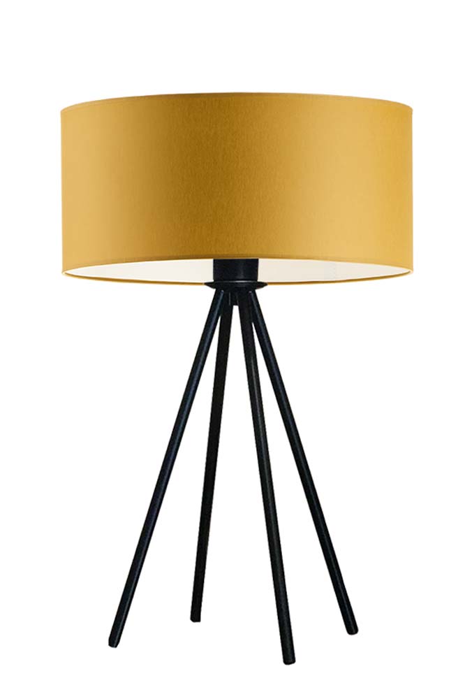 Lampka nocna biurkowa na stolik abażur walec LED E27 czarna Rodzaj gwintu E27