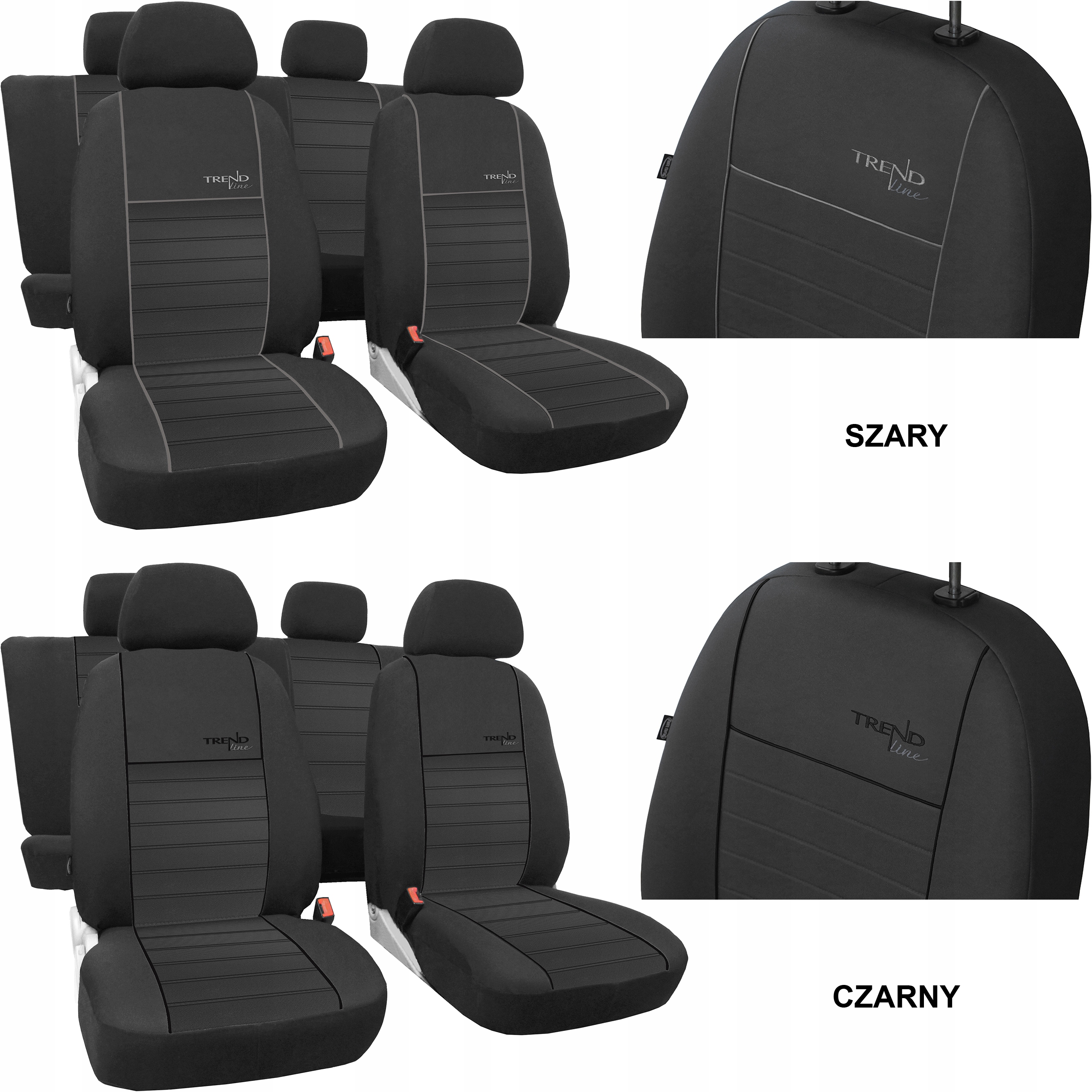 POKROWCE MIAROWE KOMPLET NA SIEDZENIA do Land Rover Range Rover Evoque I Model Trend Line