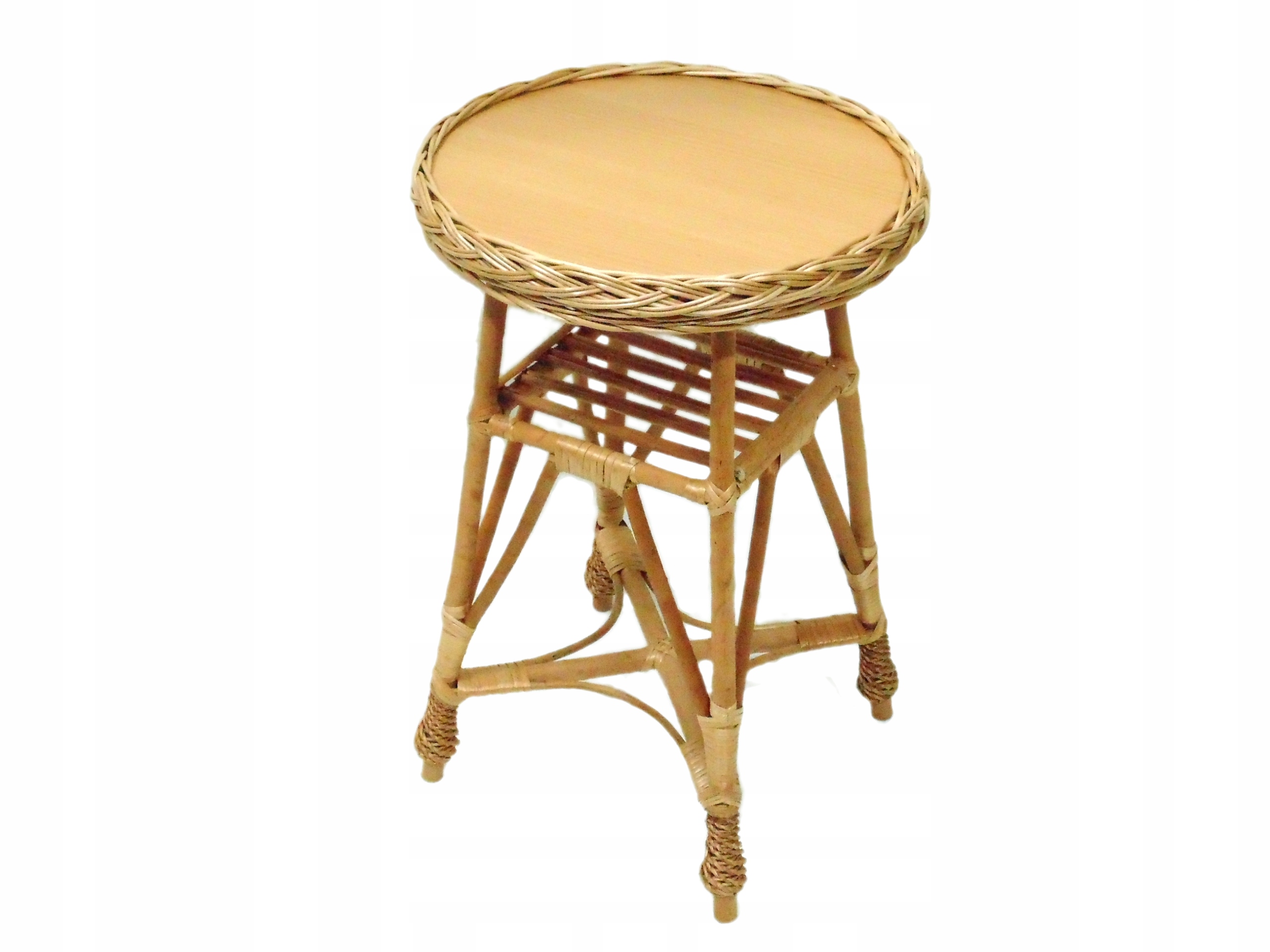 STOLIK Z WIKLINY OKRĄGŁY MAŁY NATURALNY - 'BOCIEK'