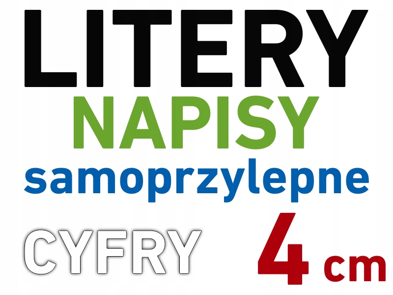

Litery i Cyfry Samoprzylepne naklejki literki 4 cm