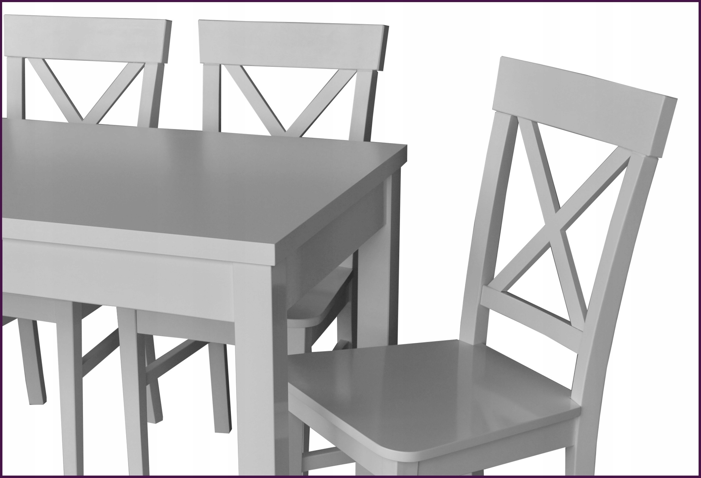 BIAŁY ZESTAW DO JADALNI STÓŁ 80x120cm i 4 KRZESŁA Marka inna