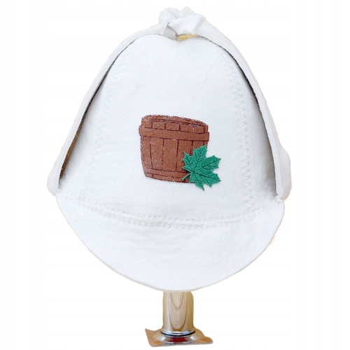 SAUNA CZAPKA DO SAUNY FILCOWA GRUBA BIAŁA SHERLOCK