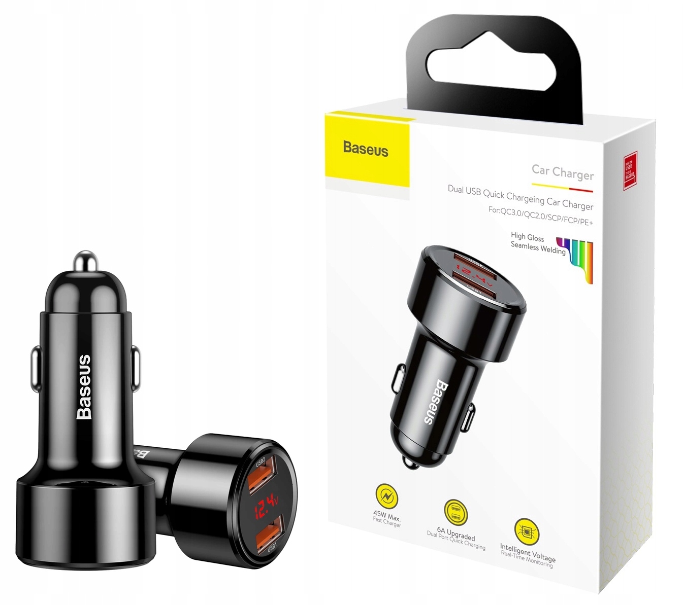 

Baseus Szybka ładowarka samochodowa 2xUSB QC3.0 6A