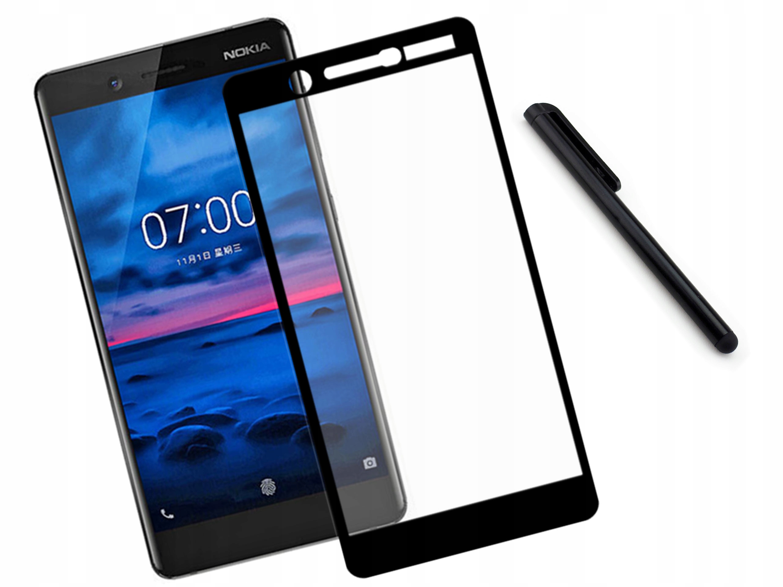 

Szkło hartowane 3D 9H telefon Nokia 7 Czarne