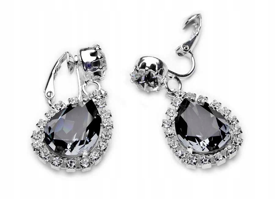 

Klipsy Szare Długie Wiszące Blue Shade Swarovski