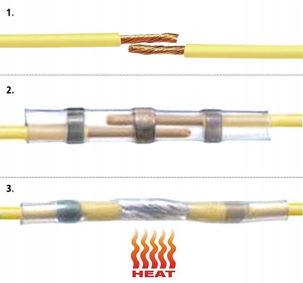 Złączka z cyną termokurczliwa fi5 koszulka 100szt Rodzaj termokurczliwa