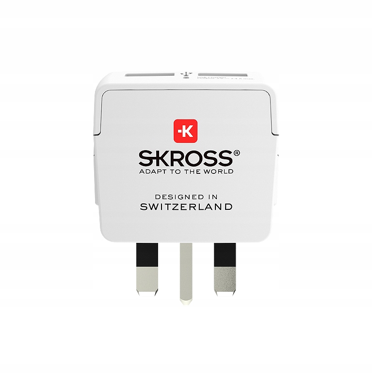 SKROSS Adapter z Polski do Anglii UK Dubaju na Malte, Cypr i inne + 2x USB Model 1500280