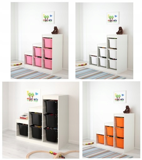 IKEA TROFAST regał 6 pojemników na zabawki BIAŁY Kolekcja Trofast