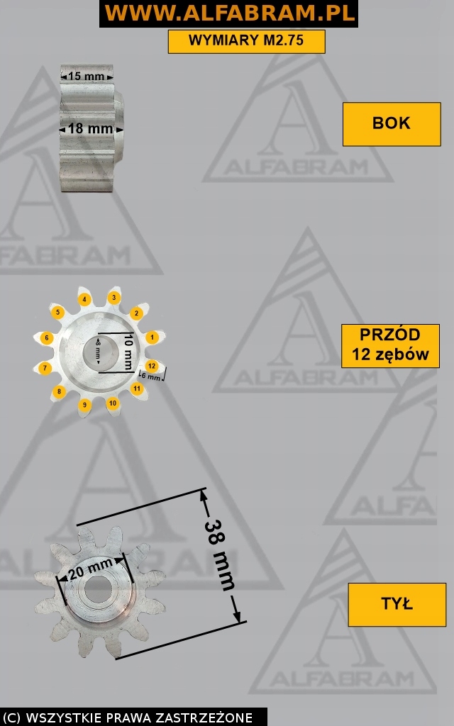 Koło zębate M-2,75 OPTIMUM Wiśniowski Marka Wiśniowski