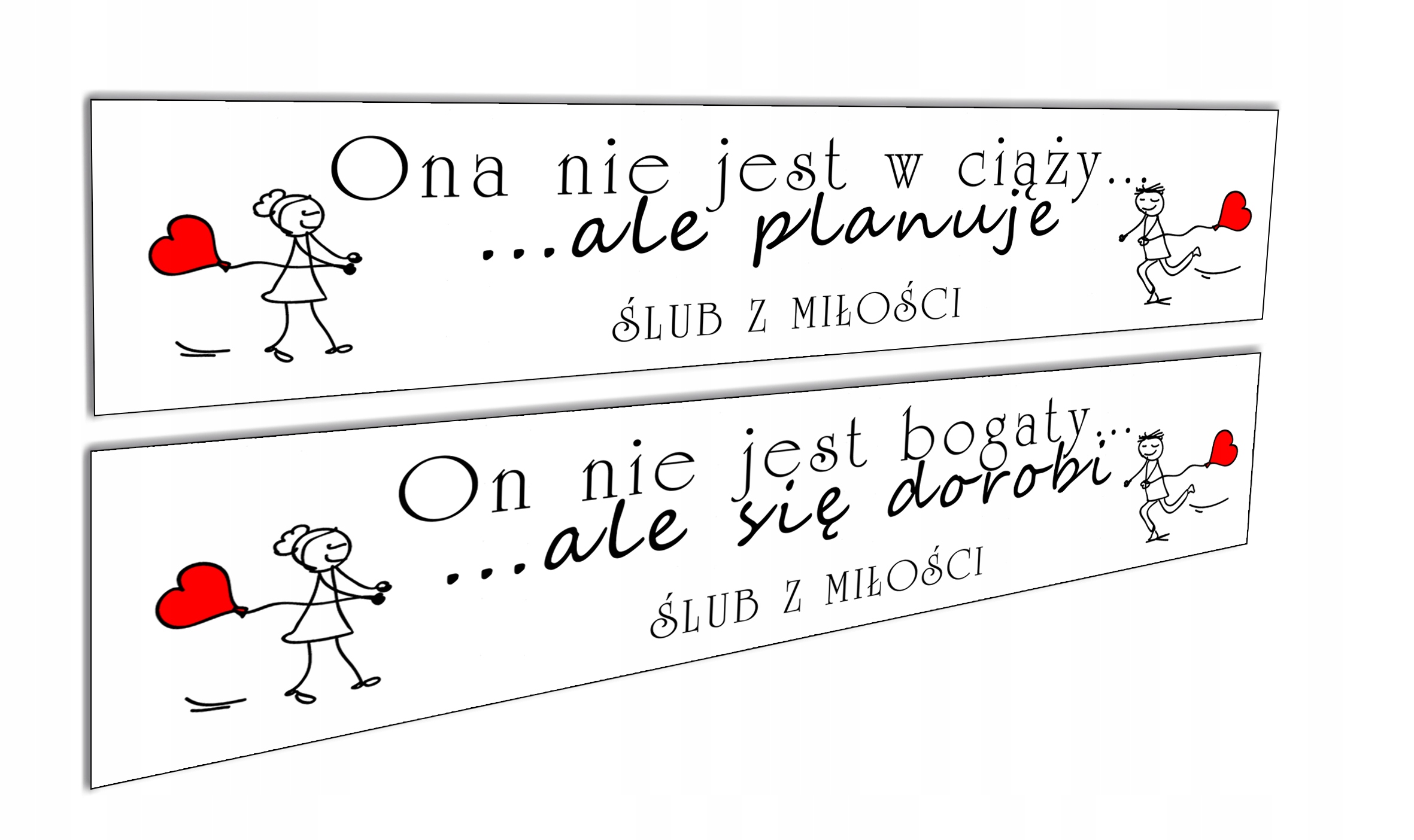 

Tablice tablica Ślubne na samochód Komplet wesele
