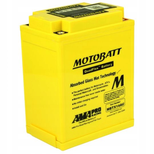 Batéria Agm Motobatt MBTX14AU 12V 16,5Ah 250A YB14A YB14B YTX14 YB14L
