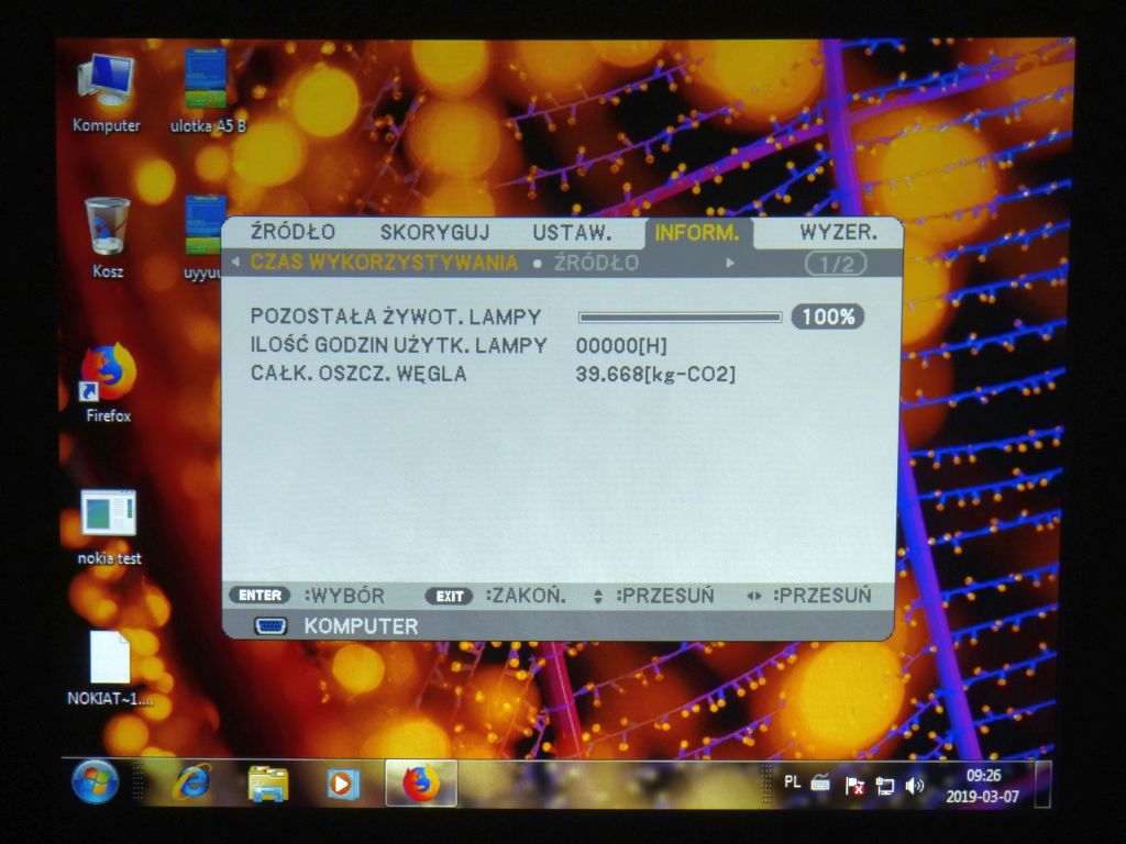 PROJEKTOR RZUTNIK NEC NP110 DLP XBOX PS4 TV KINO Żywotność lampy w trybie ekonomicznym 5000 h