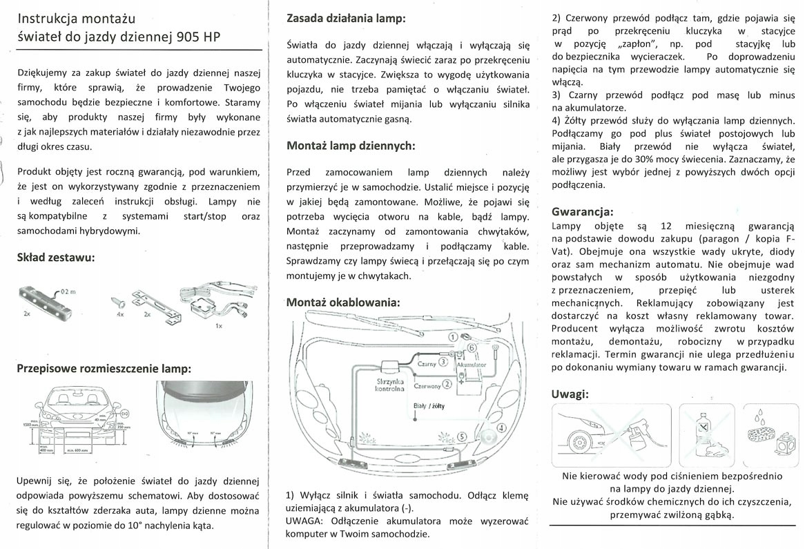 СВЕТ DO ВОДИТЕЛЯ ДНЕВНОЙ ДНЕВНОЙ DRL СВЕТОДИОД LED WASKIE КОРОТКОЕ 905 УПРАВЛЕНИЕ GR фото 10