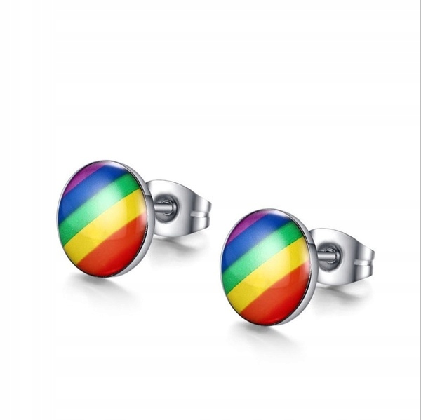 

Kolczyki Tęczowe Tęcza Lgbt Okrągłe Stalowe PL48h