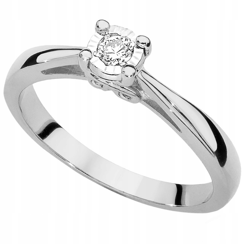 

Zaręczynowy Pierścionek Złoty Z Brylantem 0,08ct