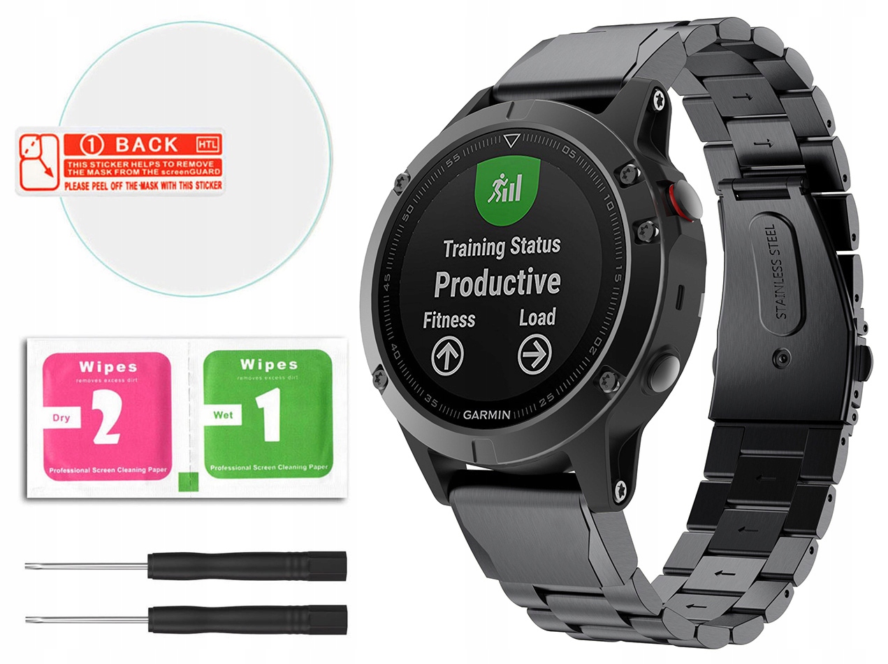 

Stalowa Bransoleta Garmin Fenix 5 QuickFit + Folia
