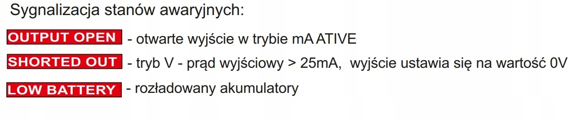Zadajnik kalibrator sygnałów analog passive active Rodzaj regulator