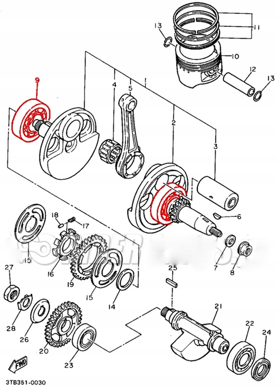 Łożysko wału korbowego Yamaha XTZ 660 Tenere NACHI Producent Nachi