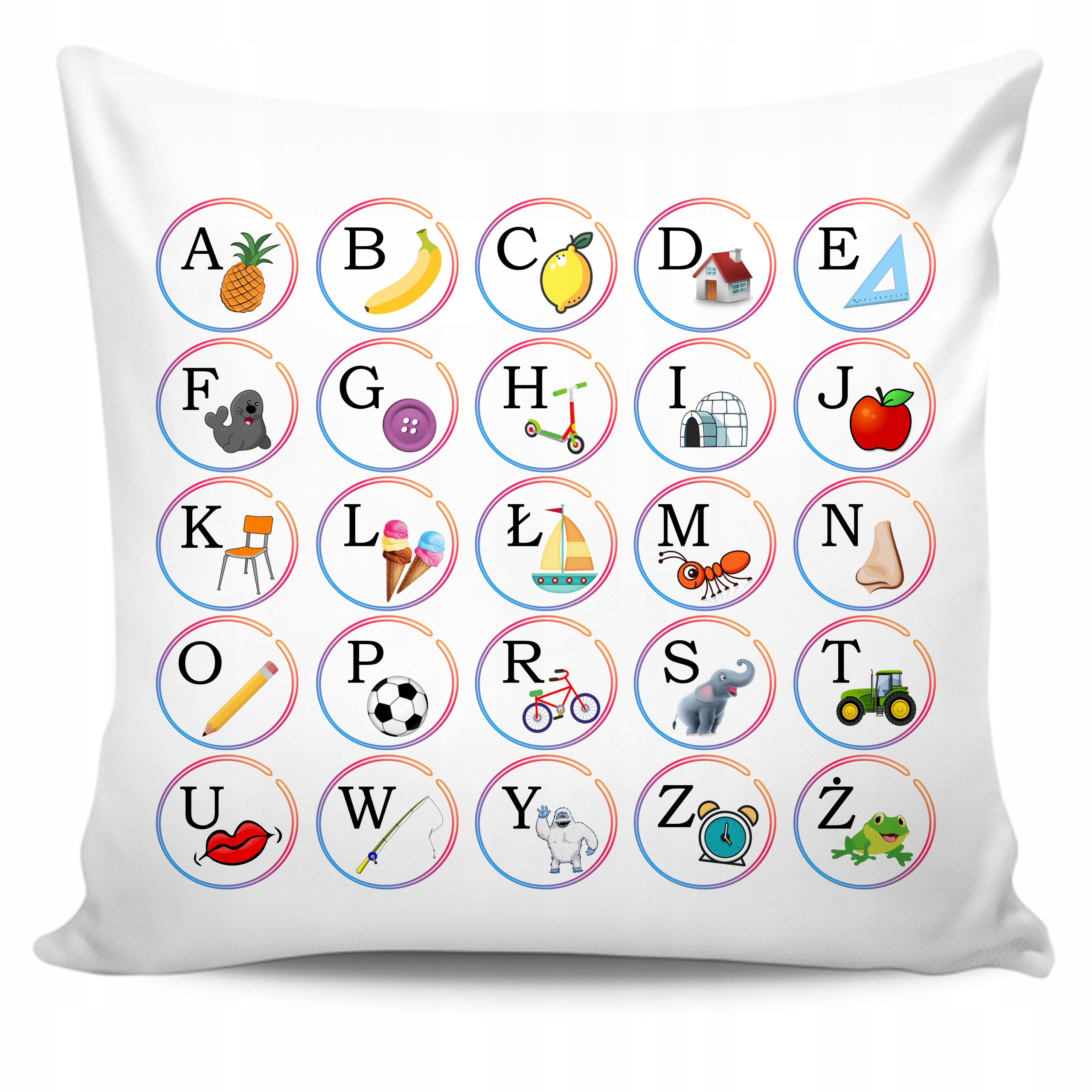 

Poduszka Alfabet Prezent Dla Dziecka Literki Nauka