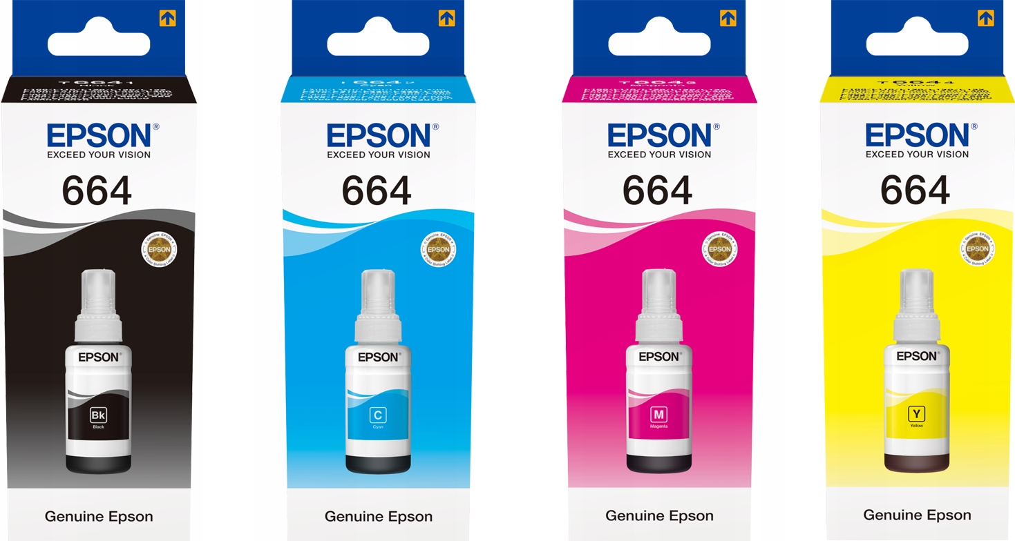 

Epson Tusz 664 Komplet Cmyk 4 x 70ml L310 L1300