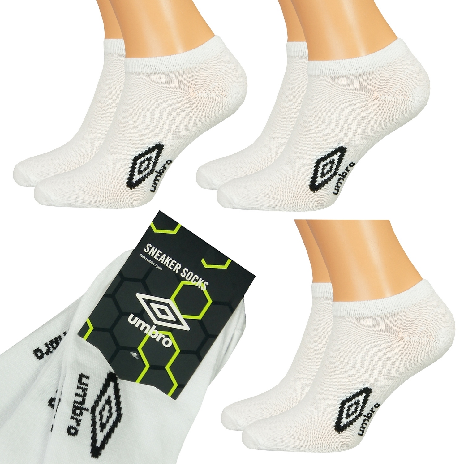 

3X Umbro Stopki Bawełna skarpetki B 35-38