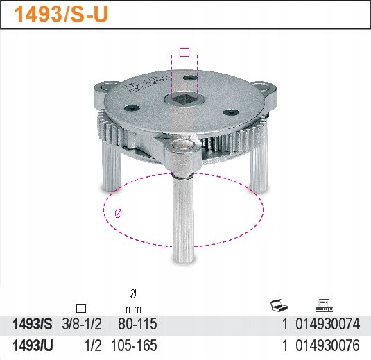 KLUCZ DO FILTROW OLEJU 80 115MM BETA 1493 S Brand Beta