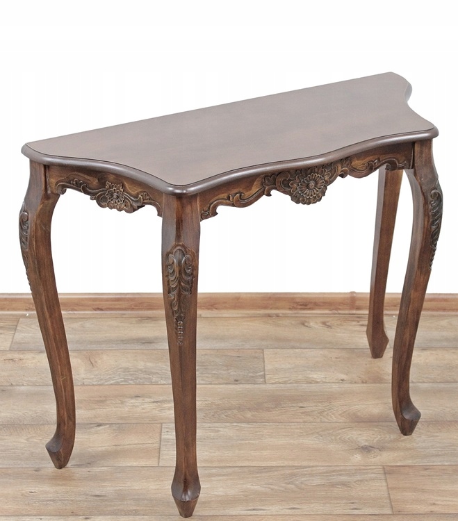 KLASYCZNA STYLOWA RZEŹBIONA KONSOLA BIURKO Głębokość mebla 35 cm