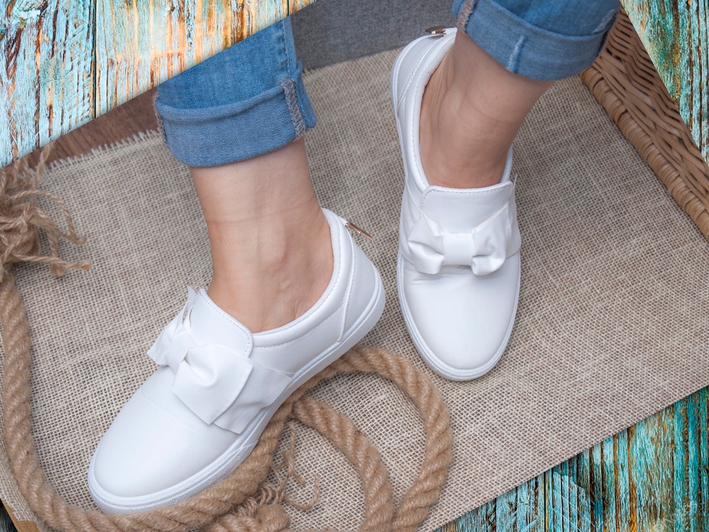 Tenisówki odpinana KOKARDKA BIAŁE damskie Trampki Rozmiar 39