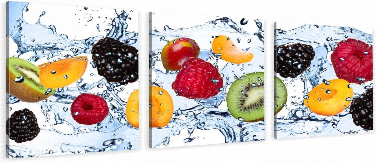 

Obrazy Tryptyk Canvas Do Kuchni Owoce Maliny Kiwi