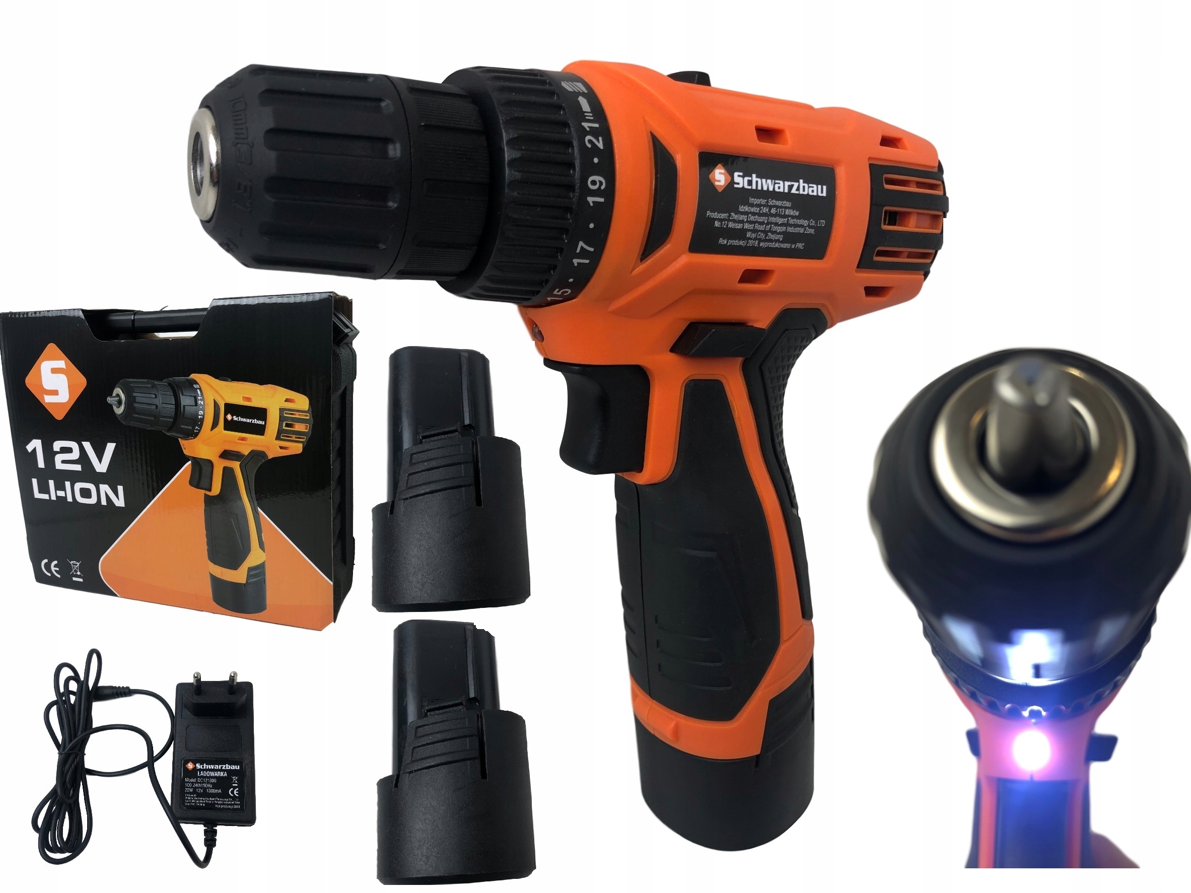 Wiertarko wkrętarka 12V akumulatorowa Li-ion 2 Aku